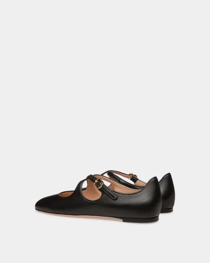 Women Bally Flats and Moccasins Ballyrina Flat In Black Nappa Leather Black Women Bally Flats and Moccasins Ballyrina Flat In Black Nappa Leather Black