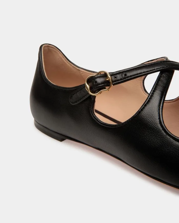 Women Bally Flats and Moccasins Ballyrina Flat In Black Nappa Leather Black Women Bally Flats and Moccasins Ballyrina Flat In Black Nappa Leather Black