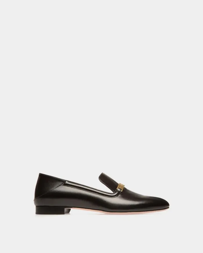 Women Bally Flats and Moccasins Deco Slipper In Black Leather Black