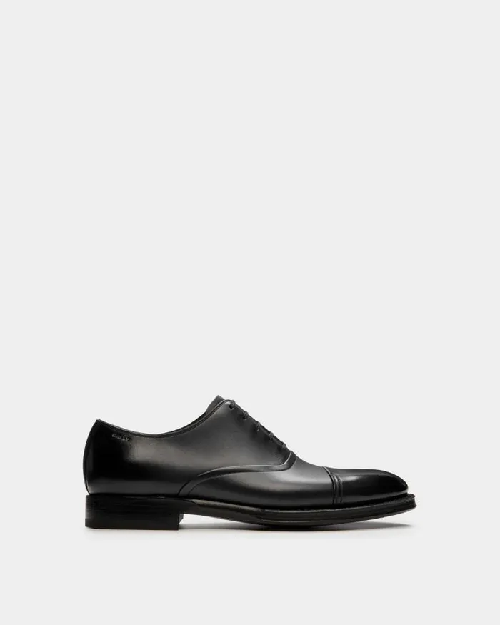 Women Bally Flats and Moccasins Scribe Un Oxford In Black Leather Black