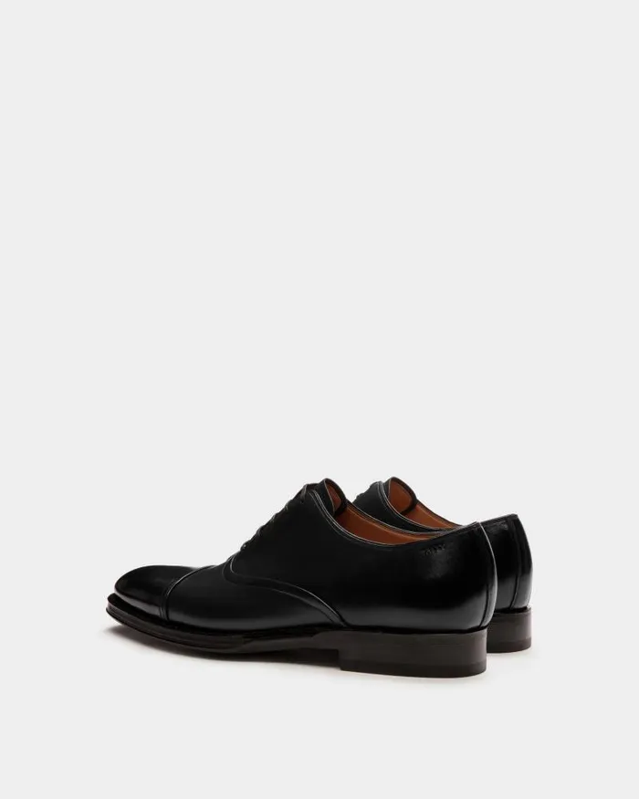 Women Bally Flats and Moccasins Scribe Un Oxford In Black Leather Black