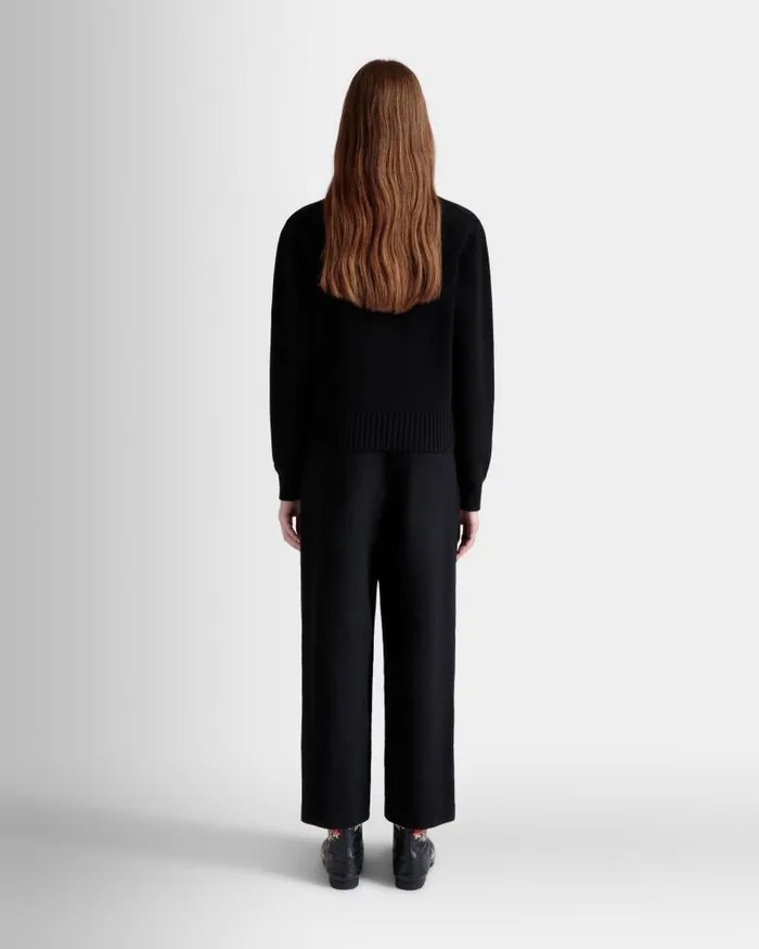 Women Bally Shirts and TShirts Winter Capsule Turtleneck Sweater With A Heritage Flower In Black Wool Black Women Bally Shirts and TShirts Winter Capsule Turtleneck Sweater With A Heritage Flower In Black Wool Black