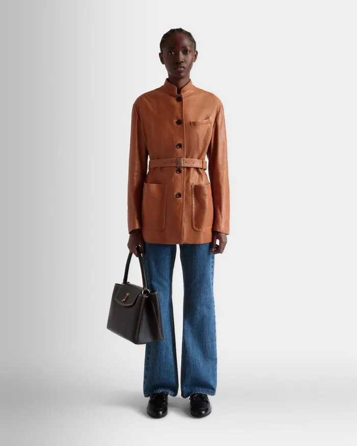 Women Bally Top Handle Bags Lock Me Top Handle Bag In Ebano Leather Brown Women Bally Top Handle Bags Lock Me Top Handle Bag In Ebano Leather Brown