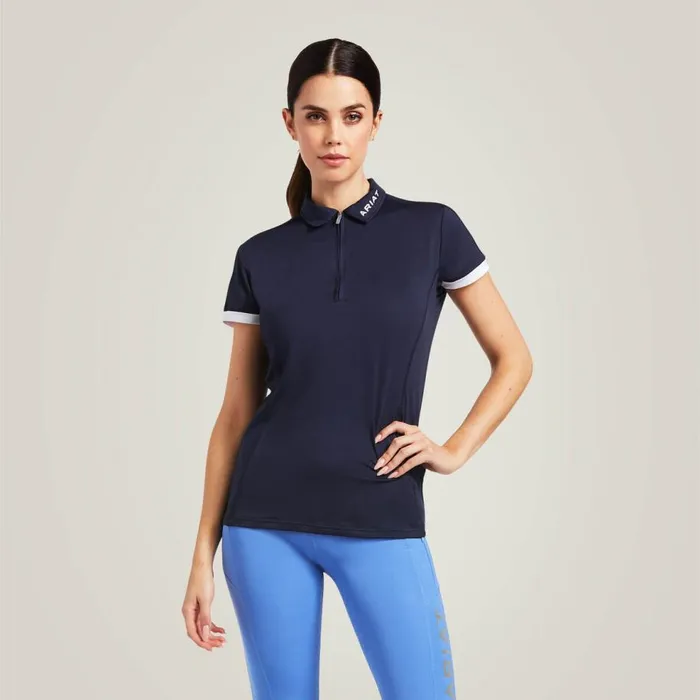 Women Bandera 14 Zip Polo Navy Ariat TShirts and Tops