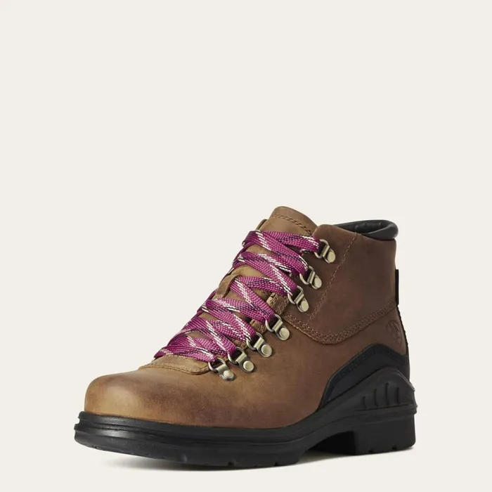 Women Barnyard Lace Waterproof Boot Weathered Brown Ariat Western Boots
