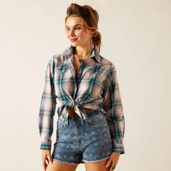 Women Billie Jean Shirt Tomboy Plaid Ariat TShirts and Tops