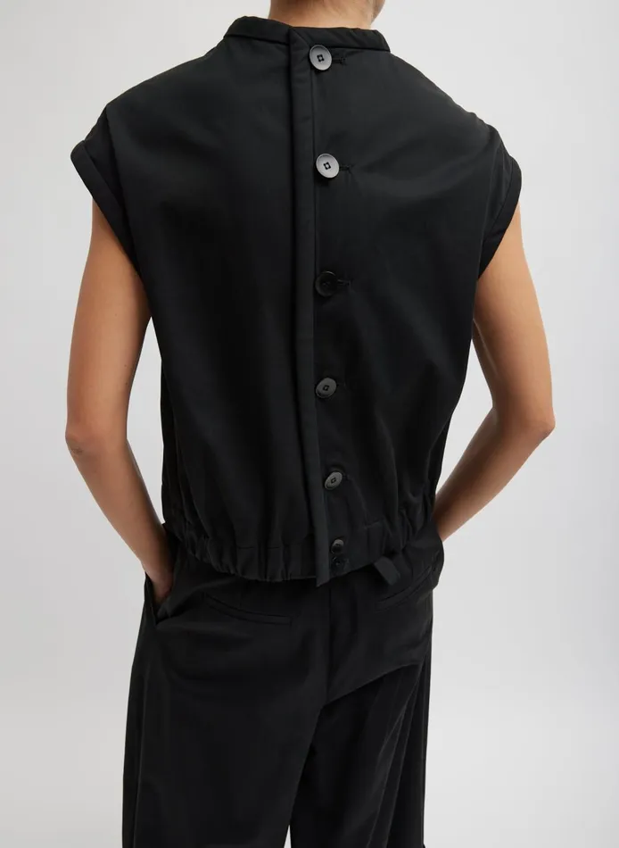 Women Bio Twill Blousant Vest Black Tibi Tops