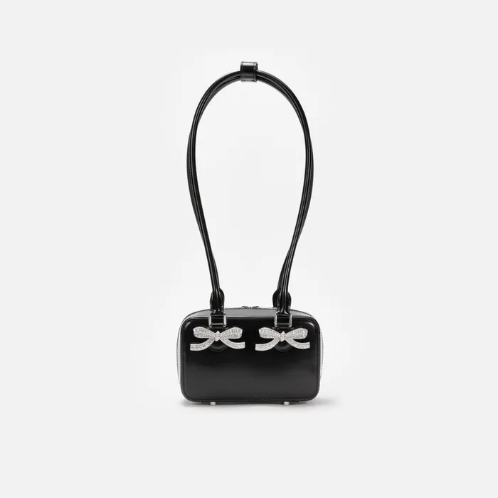 Women Black Leather Shoulder Bag Self Portrait Handbags