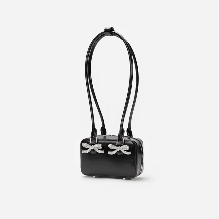 Women Black Leather Shoulder Bag Self Portrait Handbags