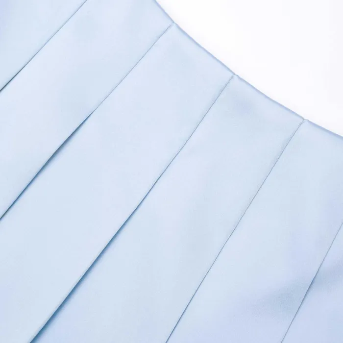 Women Blue Satin Midi Skirt Self Portrait Bottoms