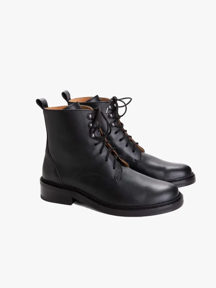 Women Boots and Ankle Boots Agns B Black Leather Zoe Ankle Boots
