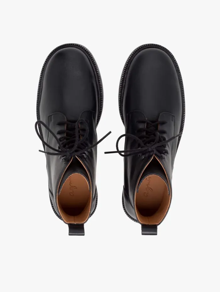 Women Boots and Ankle Boots Agns B Black Leather Zoe Ankle Boots