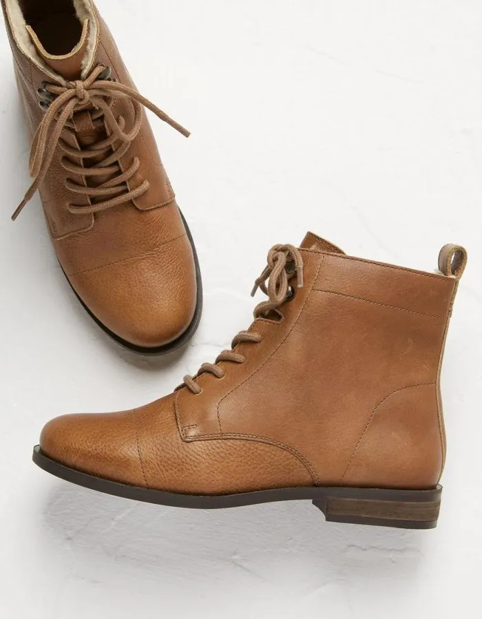 Women Boots FatFace Catrin Lace Up Ankle Boot Tan