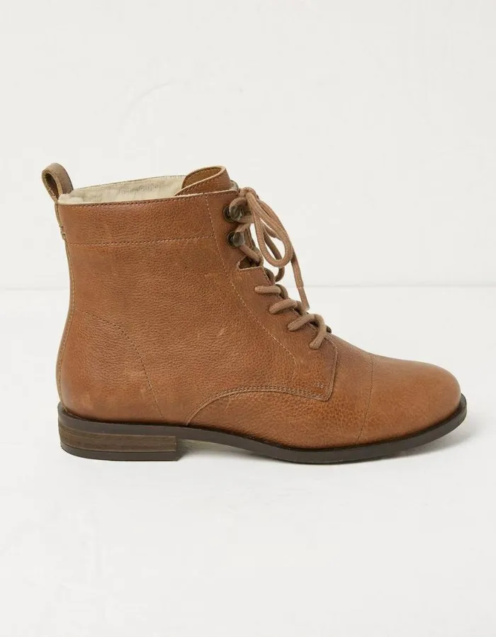 Women Boots FatFace Catrin Lace Up Ankle Boot Tan