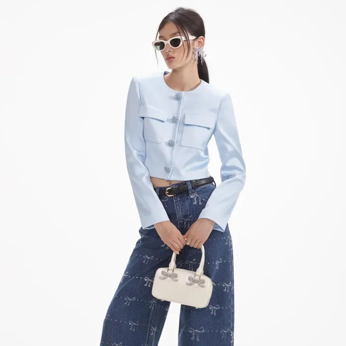 Women Bow Print Jeans Self Portrait Denim