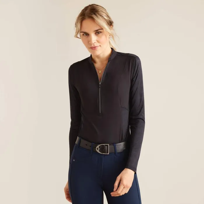 Women Breathe 14 Zip Baselayer Black Ariat TShirts and Tops