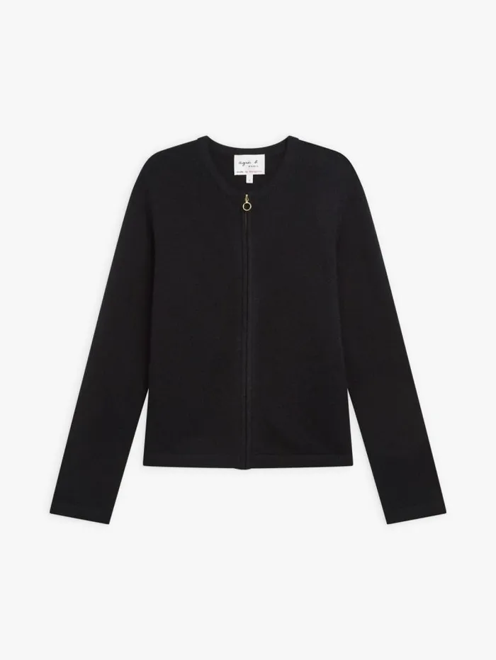 Women Cardigans Agns B Black 100 Cashmere Zip Cardigan