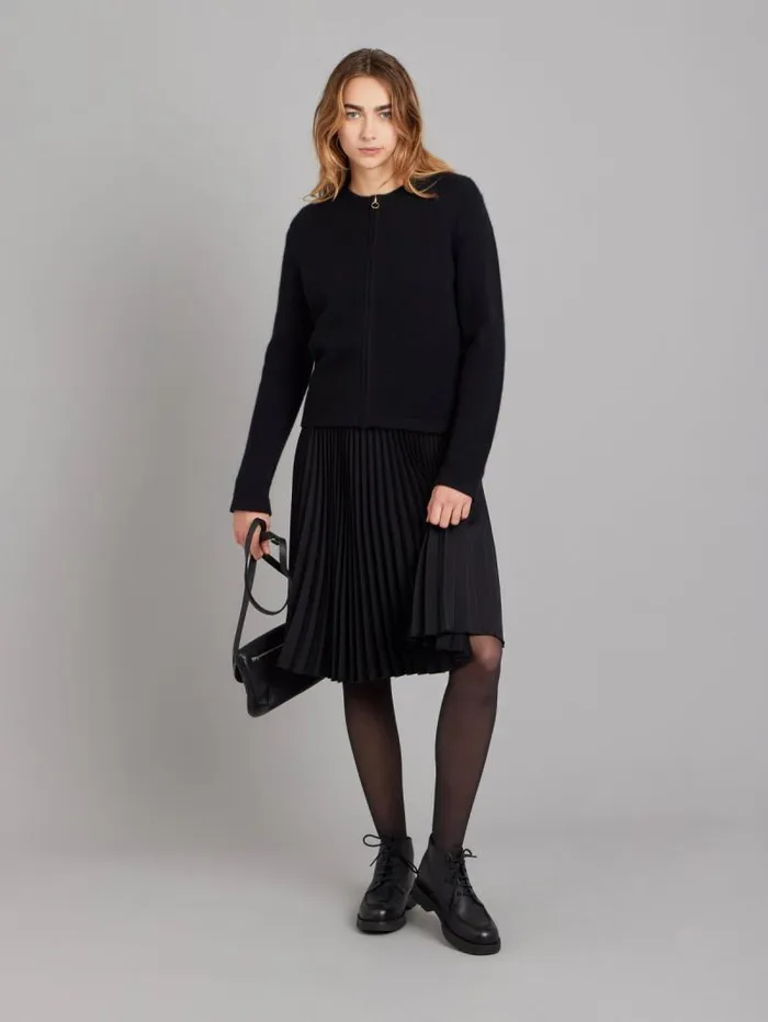 Women Cardigans Agns B Black 100 Cashmere Zip Cardigan Women Cardigans Agns B Black 100 Cashmere Zip Cardigan