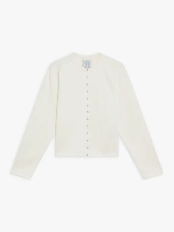 Women Cardigans Agns B Cream Organic Cotton Snap Cardigan