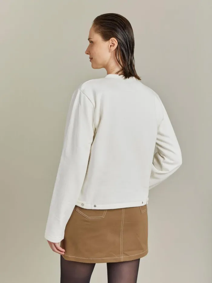 Women Cardigans Agns B Cream Organic Cotton Snap Cardigan