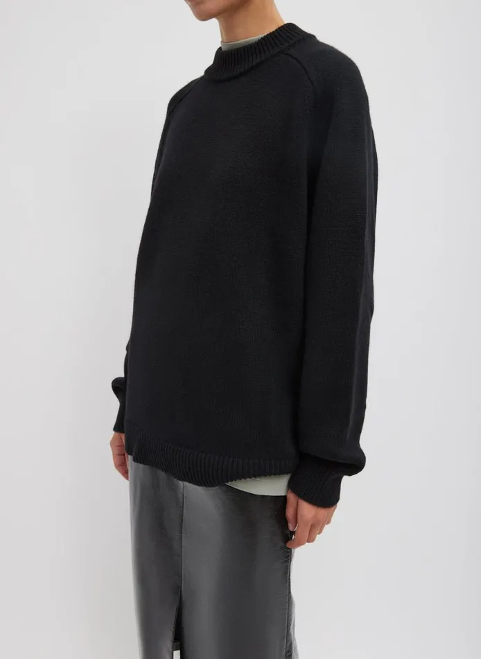 Women Cashmere Sweater Crewneck Oversized Sculpted Pullover Black Tibi Knitwear and Sweatshirts Women Cashmere Sweater Crewneck Oversized Sculpted Pullover Black Tibi Knitwear and Sweatshirts