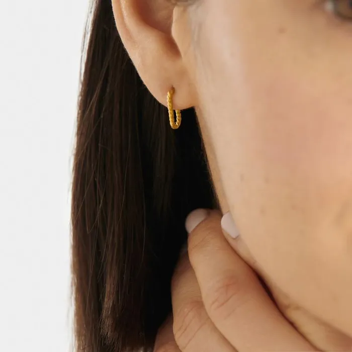 Women Celine Waterproof Gold Rope Hoop Earrings Katie Loxton Earrings