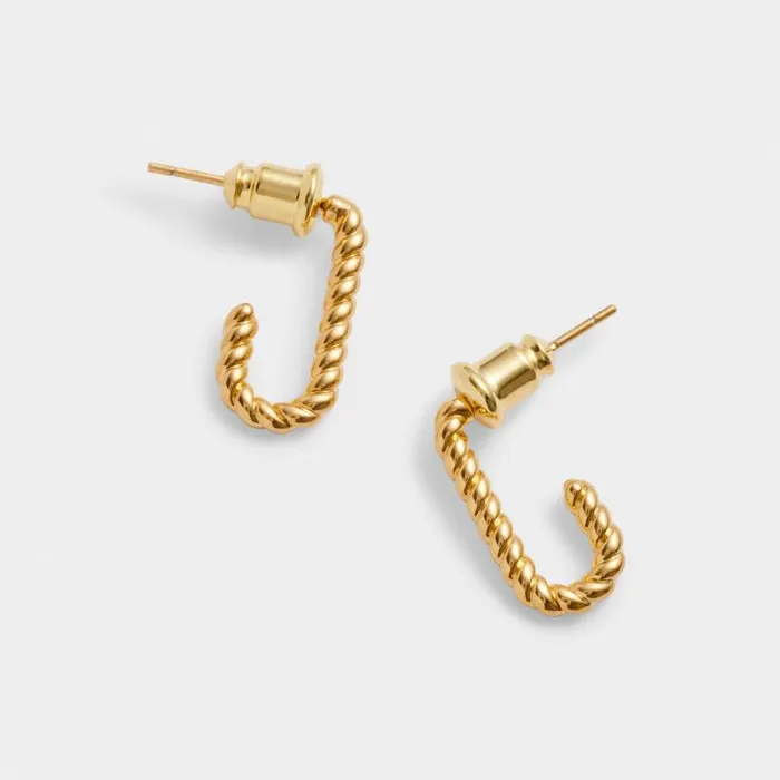 Women Celine Waterproof Gold Rope Hoop Earrings Katie Loxton Earrings