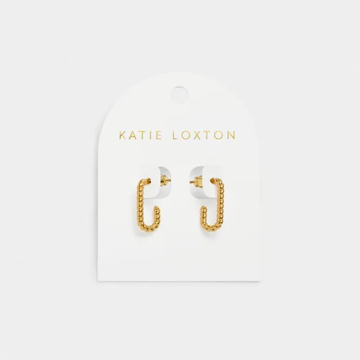 Women Celine Waterproof Gold Rope Hoop Earrings Katie Loxton Earrings