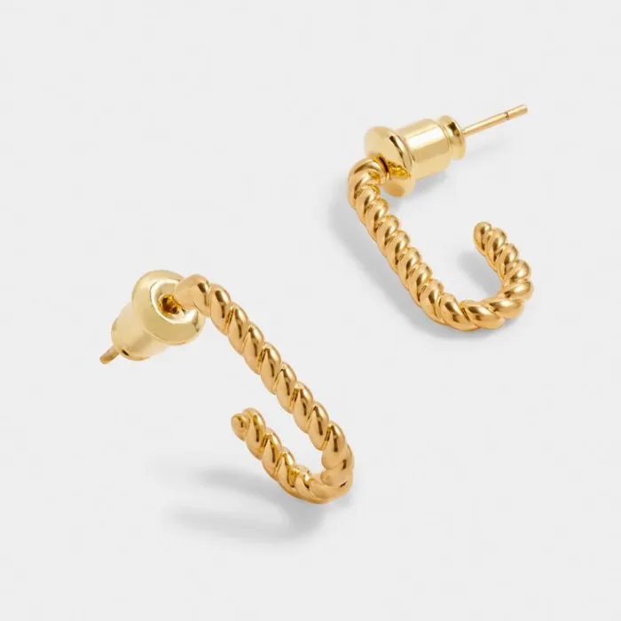 Women Celine Waterproof Gold Rope Hoop Earrings Katie Loxton Earrings