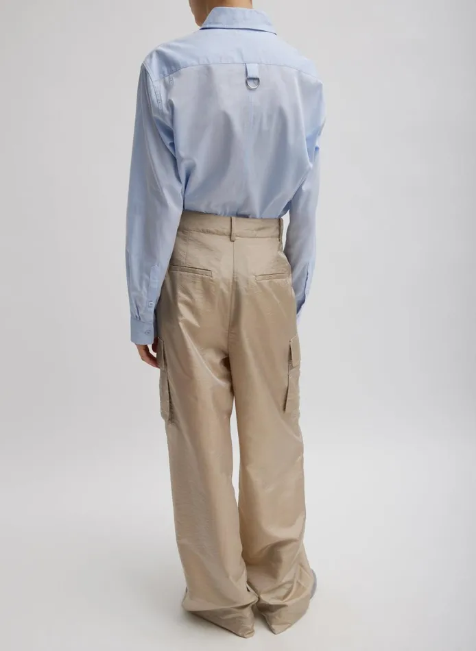 Women Charlie Men039s Slim Shirt Blue Tibi Tops