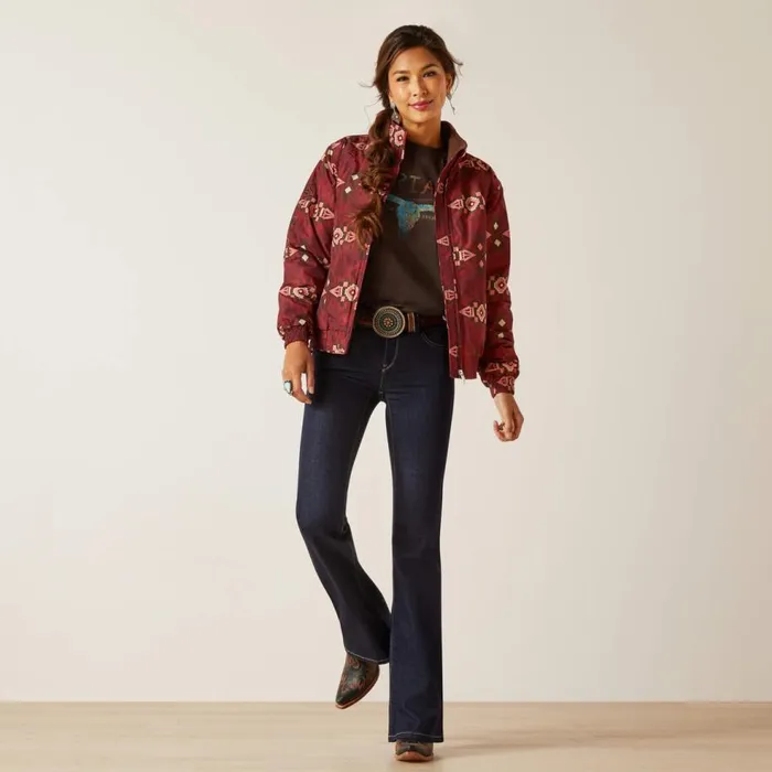 Women Chimayo Western Stable Jacket Alamo Print Ariat Jackets and Vests Women Chimayo Western Stable Jacket Alamo Print Ariat Jackets and Vests