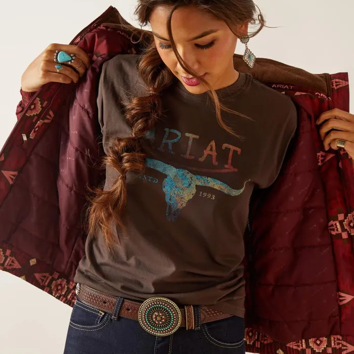 Women Chimayo Western Stable Jacket Alamo Print Ariat Jackets and Vests Women Chimayo Western Stable Jacket Alamo Print Ariat Jackets and Vests