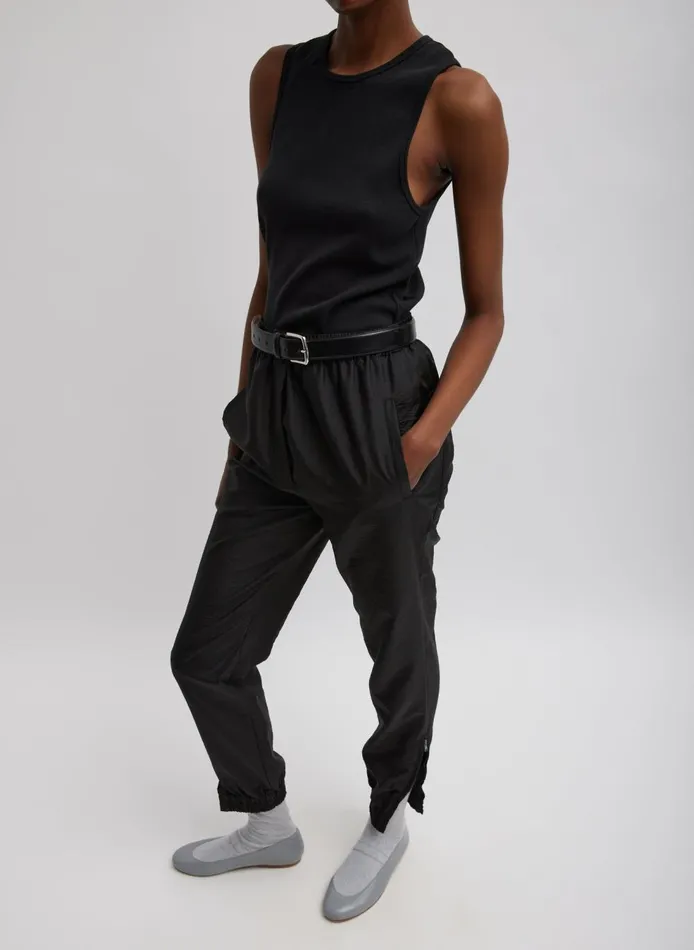 Women Crispy Nylon Kat Jogger Black Tibi Pants and Shorts