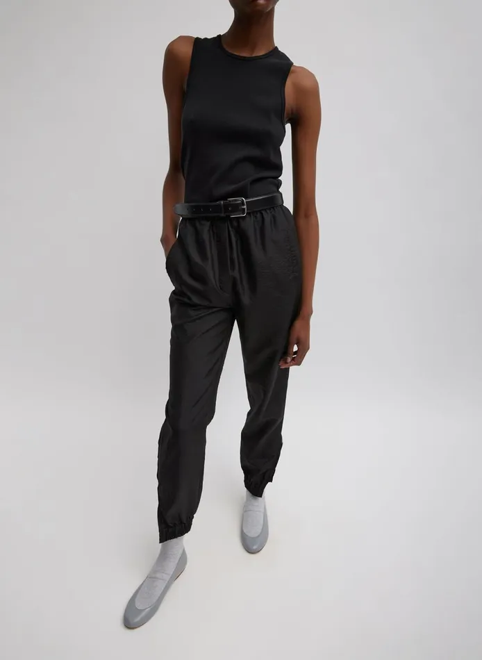 Women Crispy Nylon Kat Jogger Black Tibi Pants and Shorts