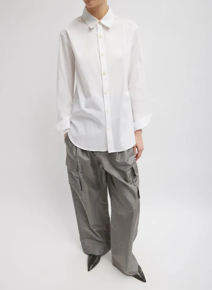 Women Crispy Nylon Stella Pleated Cargo Pant Grey Tibi Fundamentals