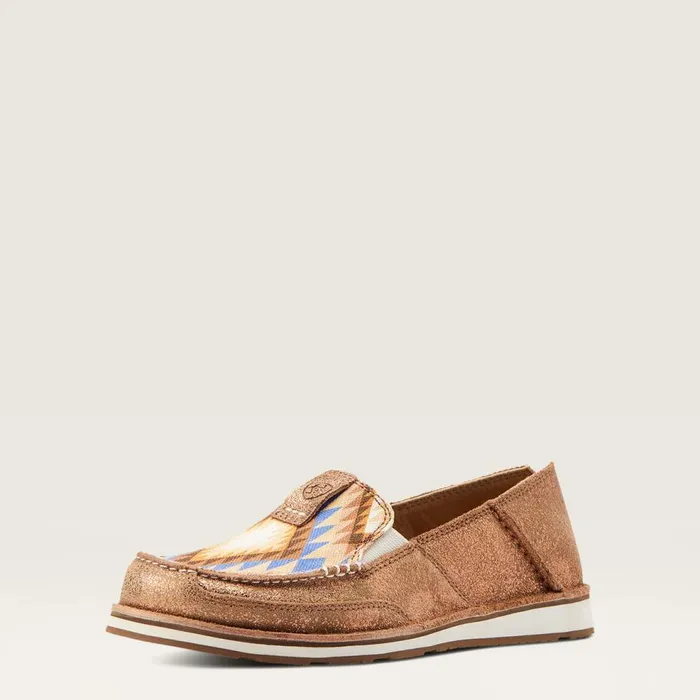 Women Cruiser Metallic Bronze Blanket Print Ariat Shoes and Sneakers