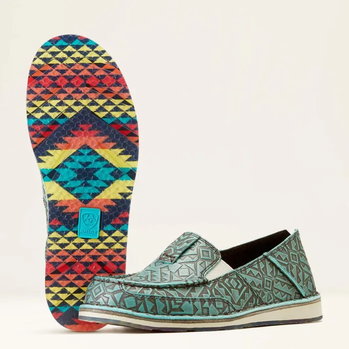 Women Cruiser Turquoise Blanket Emboss Ariat Shoes and Sneakers