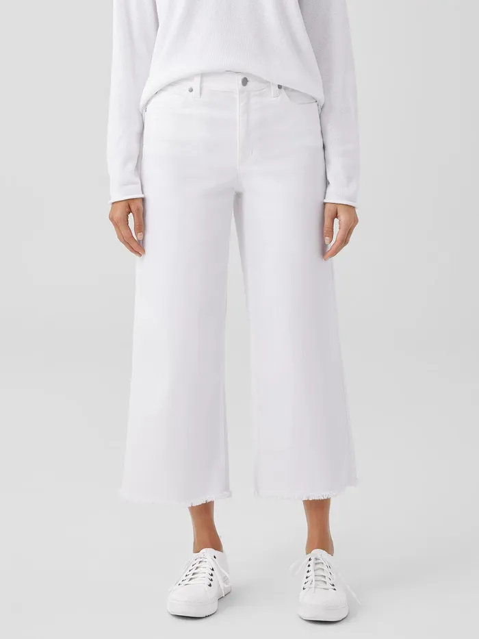 Women Denim Eileen Fisher Organic Cotton Denim WideLeg Jean White