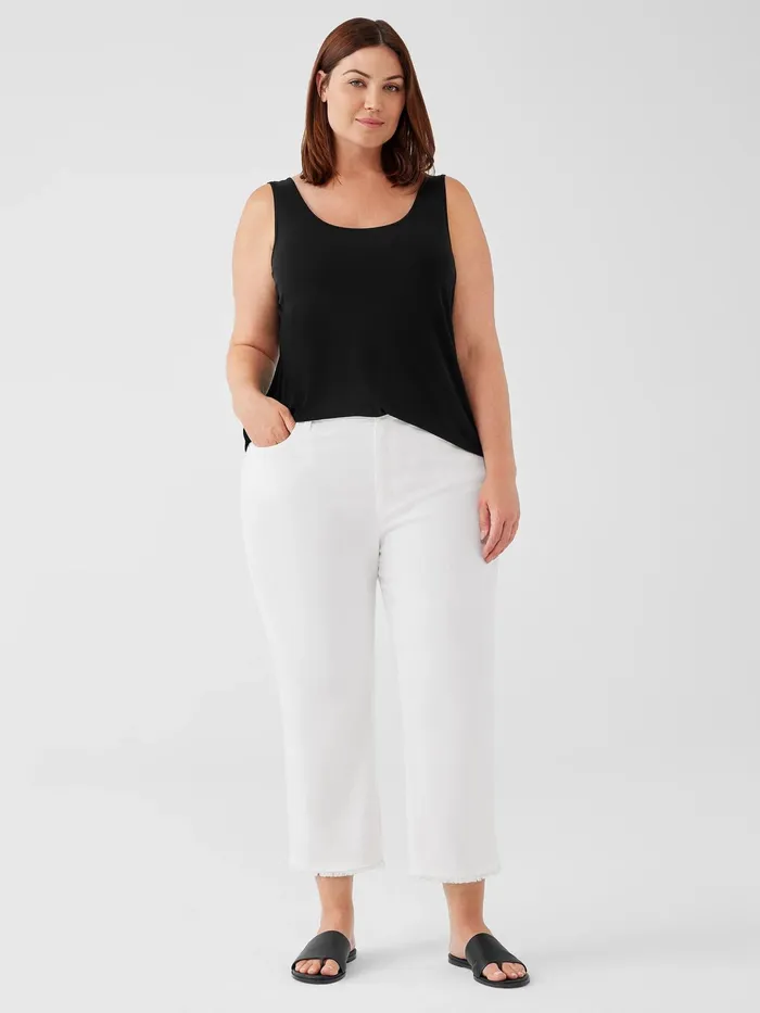 Women Denim Eileen Fisher Organic Cotton Denim WideLeg Jean White