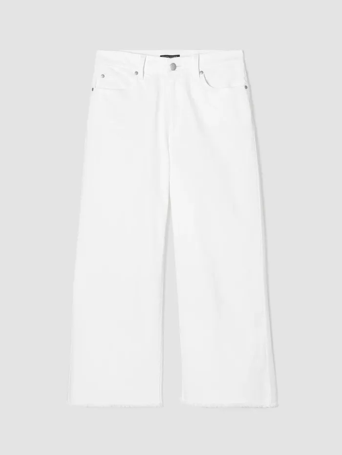 Women Denim Eileen Fisher Organic Cotton Denim WideLeg Jean White