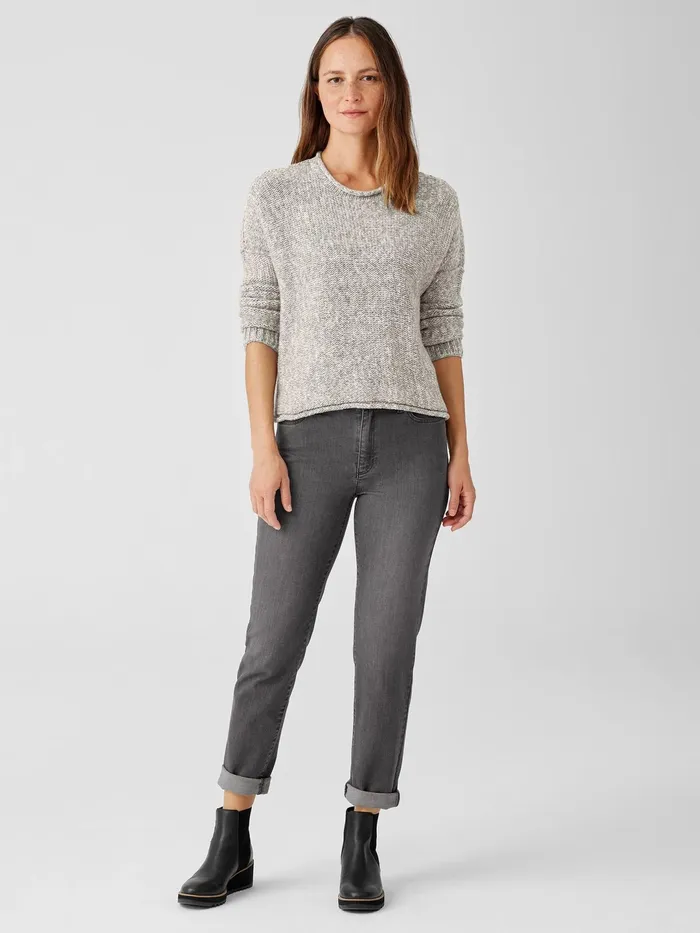 Women Denim Eileen Fisher Organic Cotton Stretch HighWaisted Jean Carbon