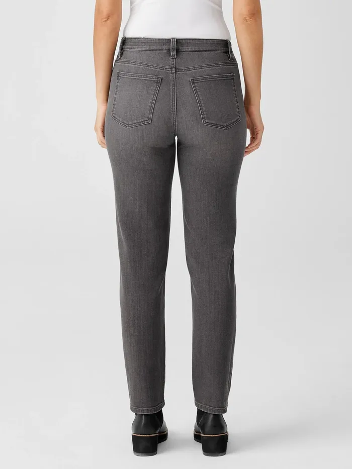 Women Denim Eileen Fisher Organic Cotton Stretch HighWaisted Jean Carbon
