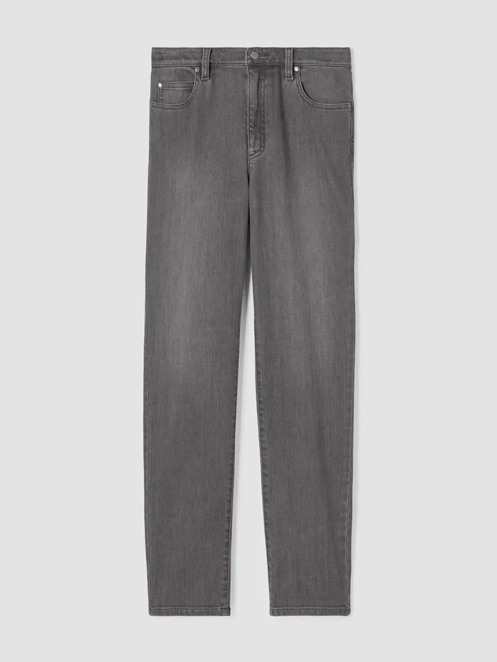 Women Denim Eileen Fisher Organic Cotton Stretch HighWaisted Jean Carbon