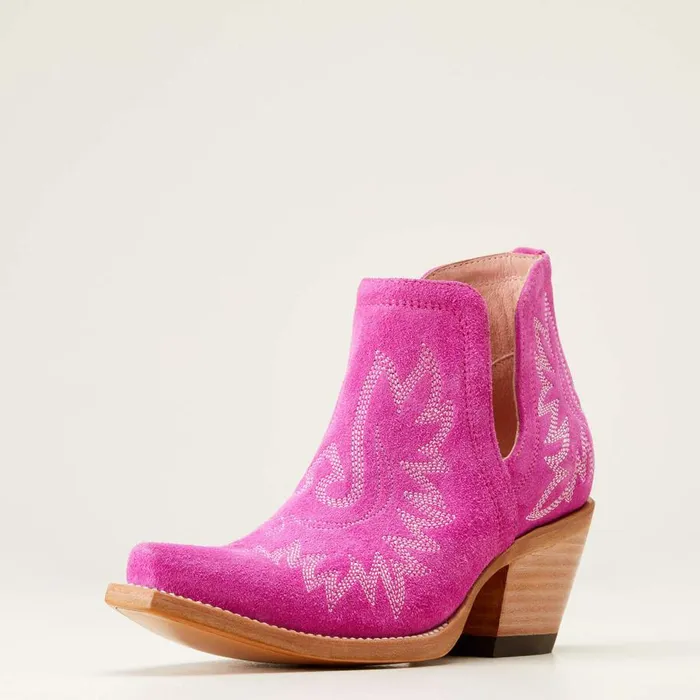 Women Dixon Bootie Haute Pink Suede Ariat Western Boots