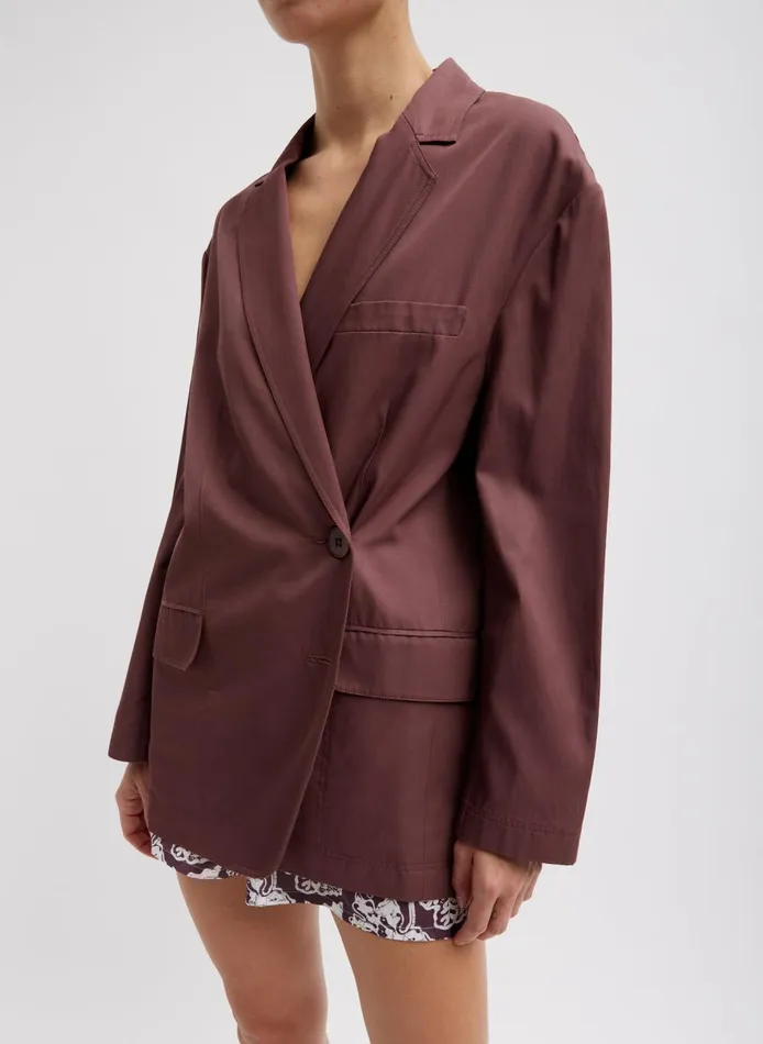 Women Drapey Suiting Liam Blazer Cinnamon Tibi Suits