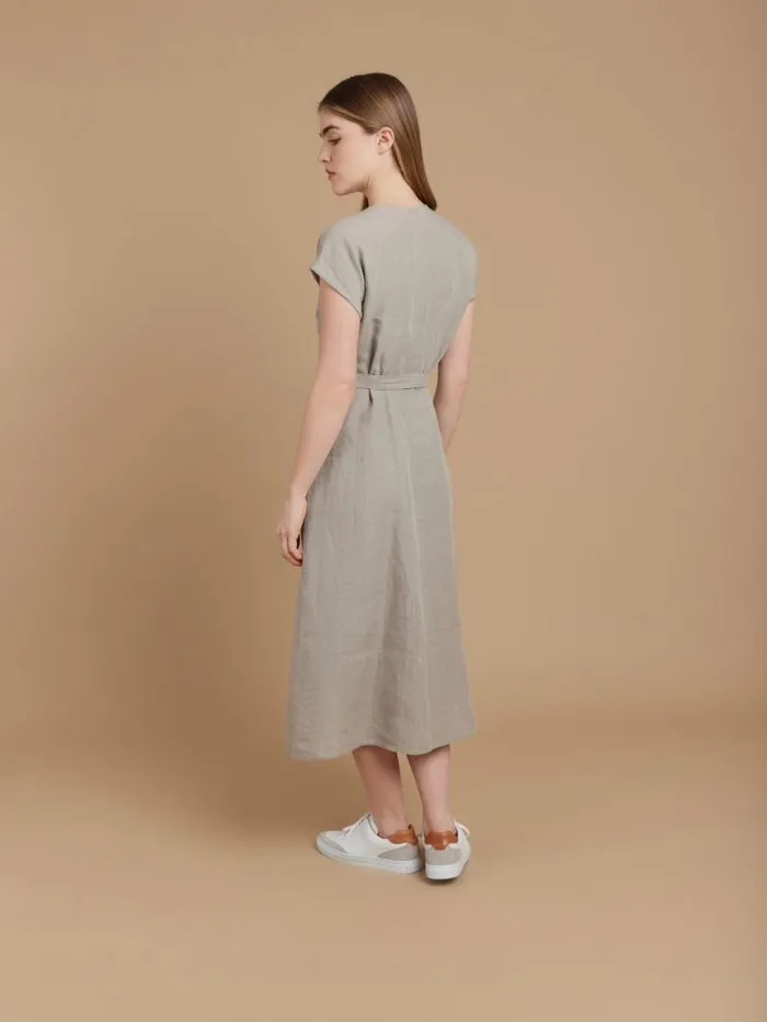Women Dresses Agns B Beige Linen TieBelt Dress
