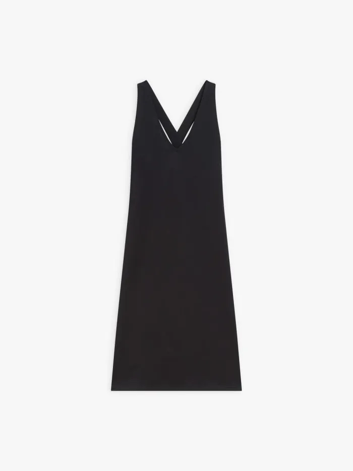 Women Dresses Agns B Black Cotton Crossover Straps Golan Dress