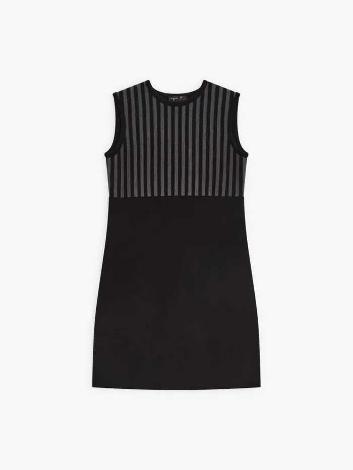 Women Dresses Agns B Black Merino Wool Trefle Dress