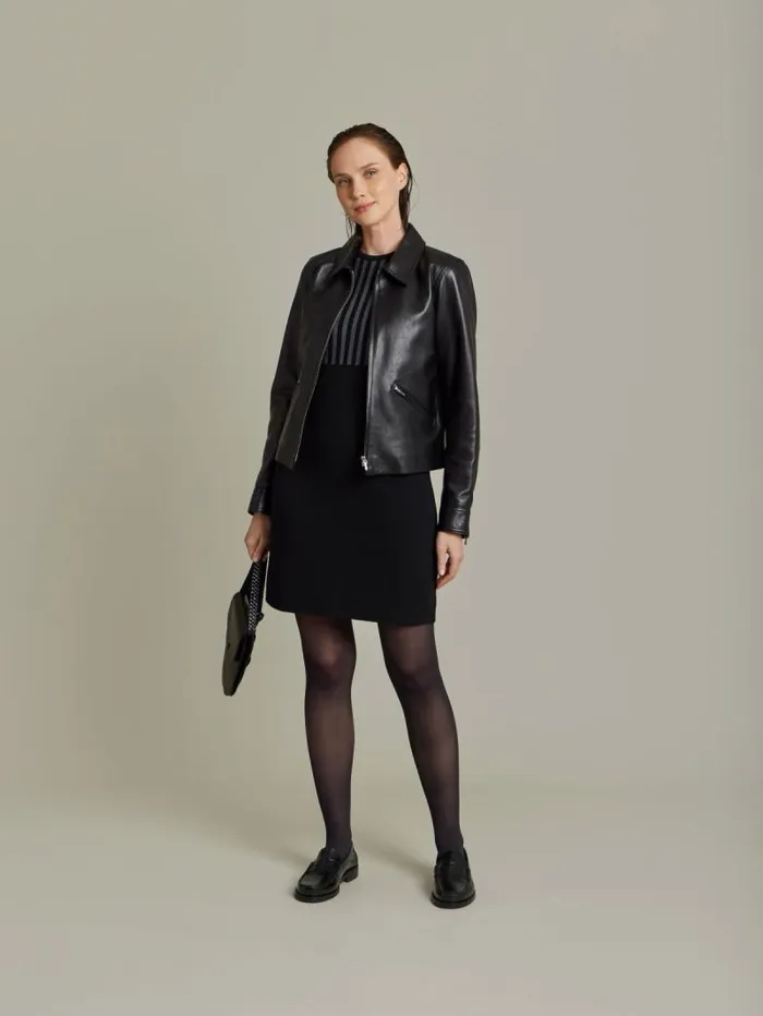 Women Dresses Agns B Black Merino Wool Trefle Dress