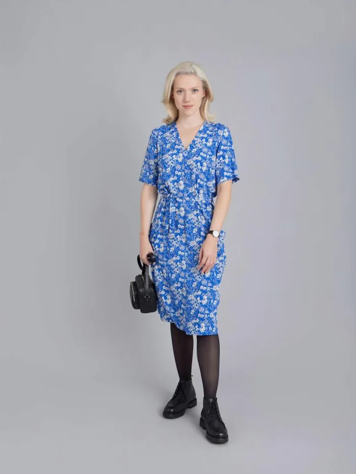 Women Dresses Agns B Blue Voile Flower Print Dress Women Dresses Agns B Blue Voile Flower Print Dress